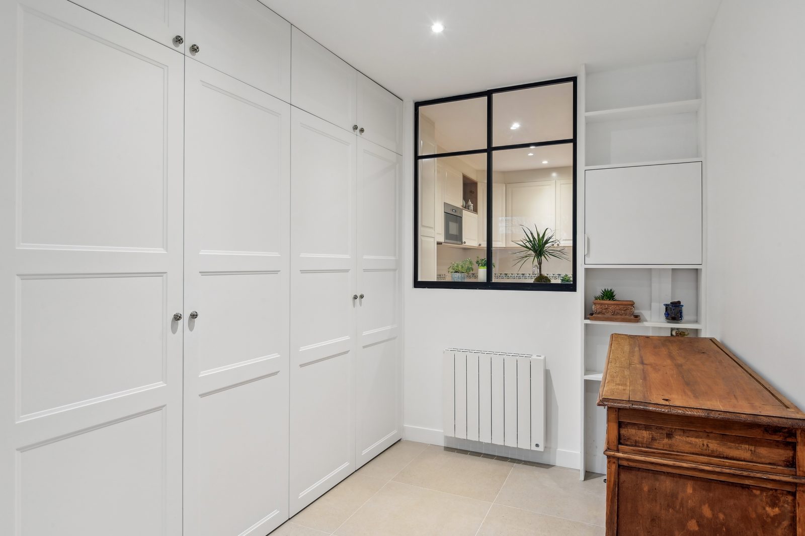 Après travaux : entrée, Entrée et cuisine 22 m², Asnières-sur-Seine