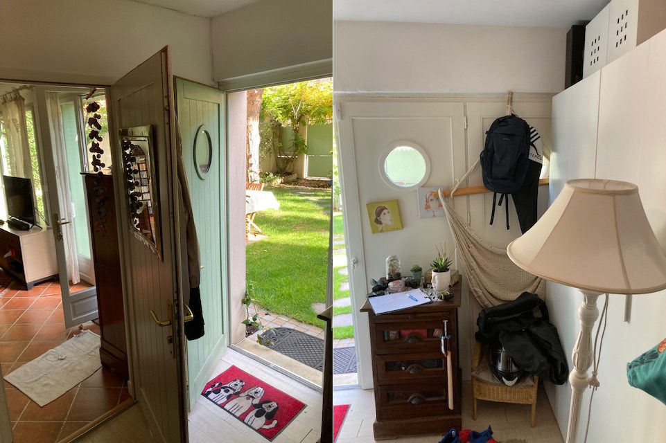 Avant travaux : entrée côté jardin, Entrée et cuisine 22 m², Asnières-sur-Seine