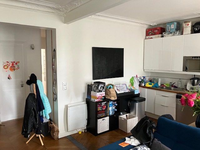 Avant travaux : cuisine et verrière, Chambre dans séjour 30 m², Charenton-le-Pont