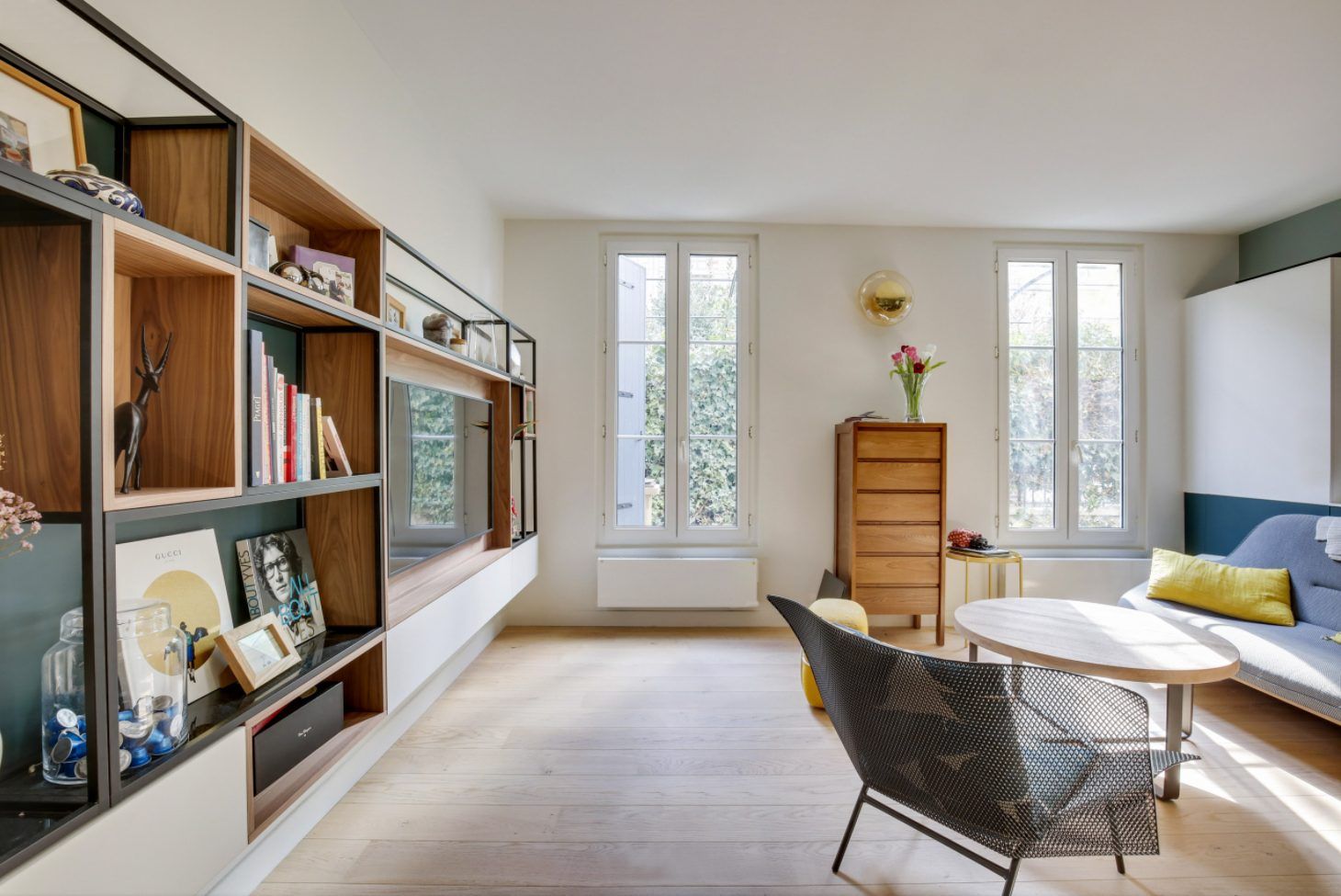 Après travaux : séjour, Maison et extension 86 m², Colombes