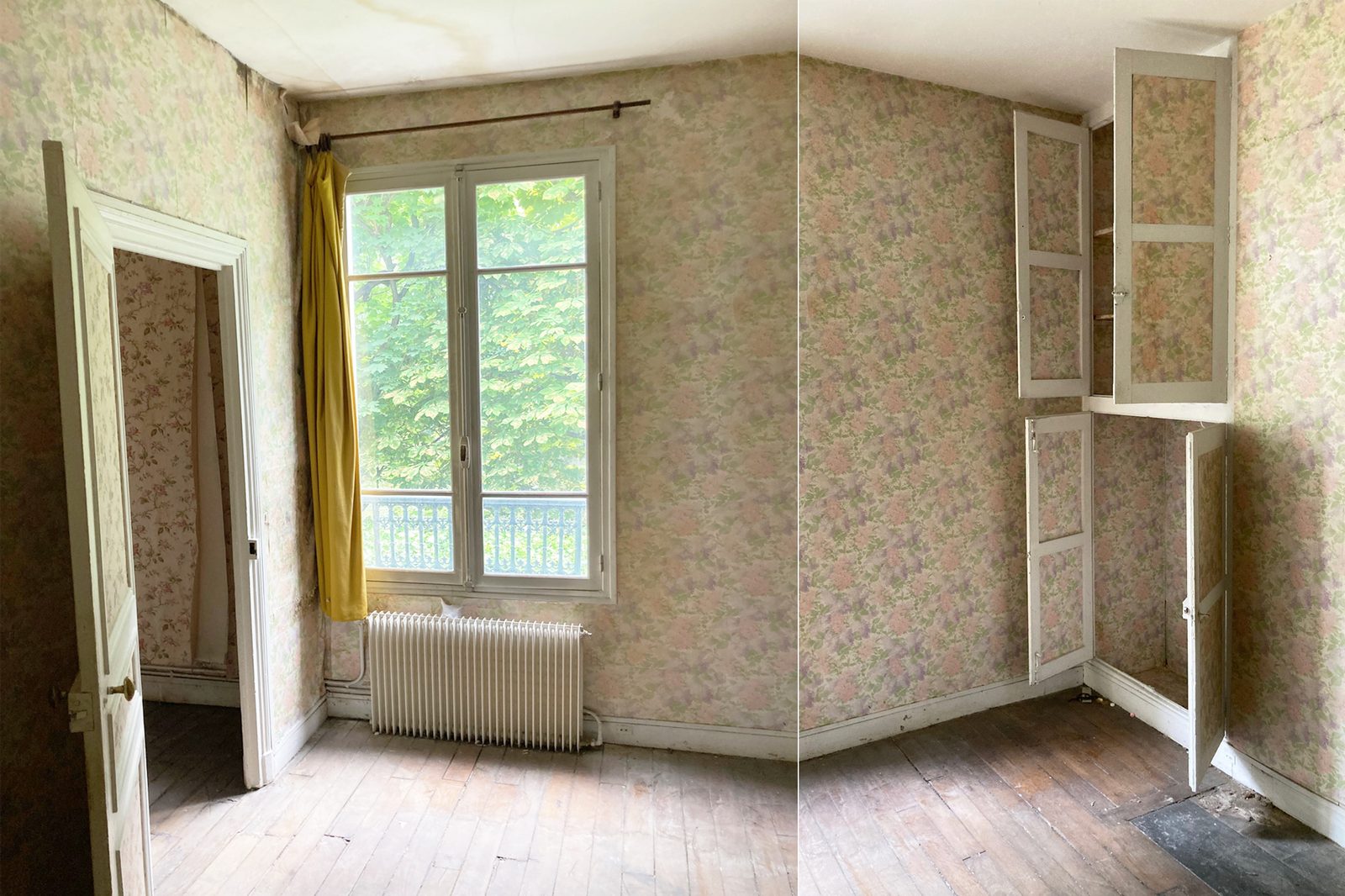 Avant travaux : pièce de vie, Appartement 42 m², Paris 5e