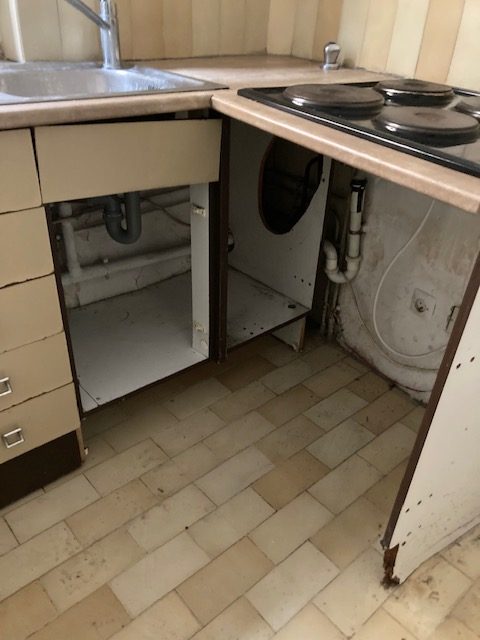 Avant travaux : cuisine, Appartement 35 m², Paris 14e
