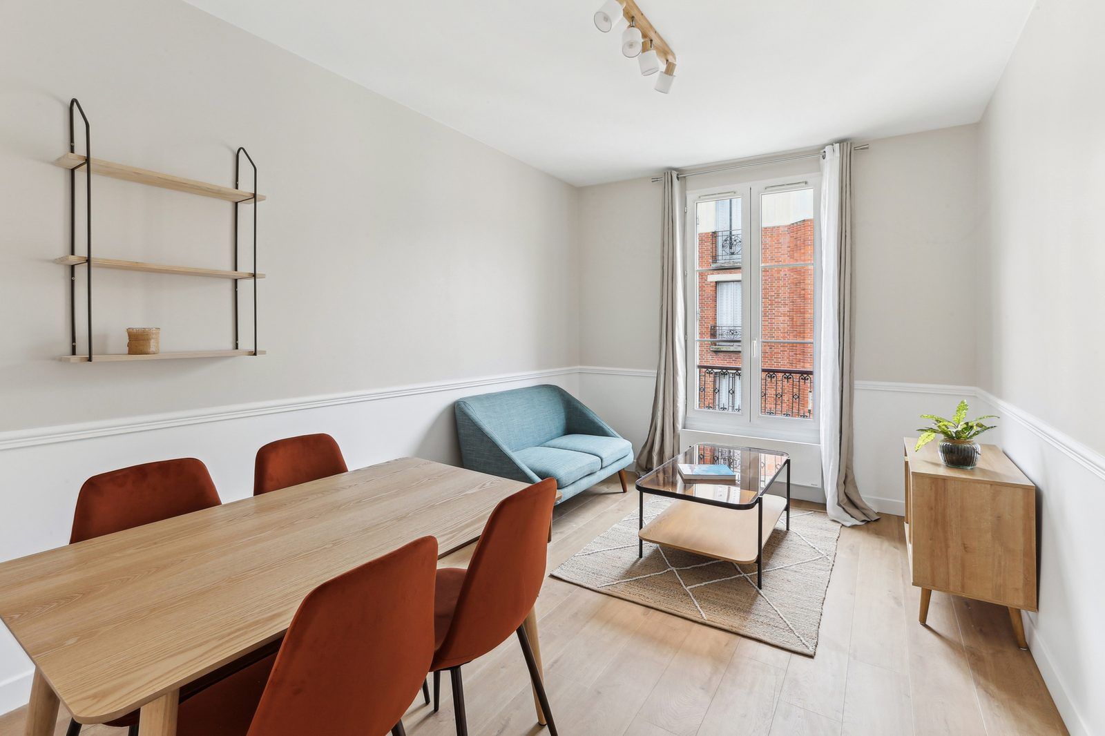 Après travaux : séjour, Appartement 31 m², Paris 17e