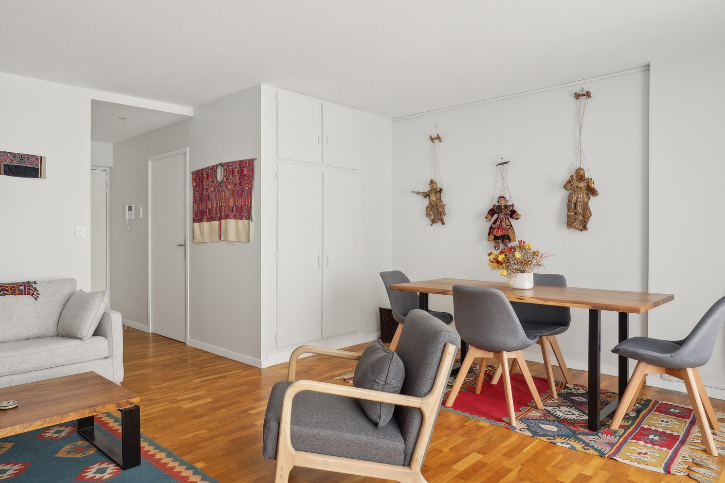 Après travaux : salle à manger, Appartement 48 m², Paris 20e